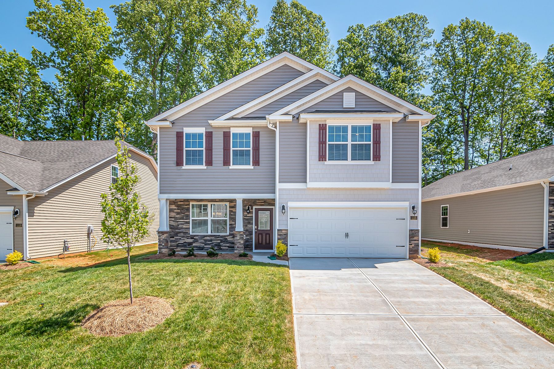 Residential home with landscaping