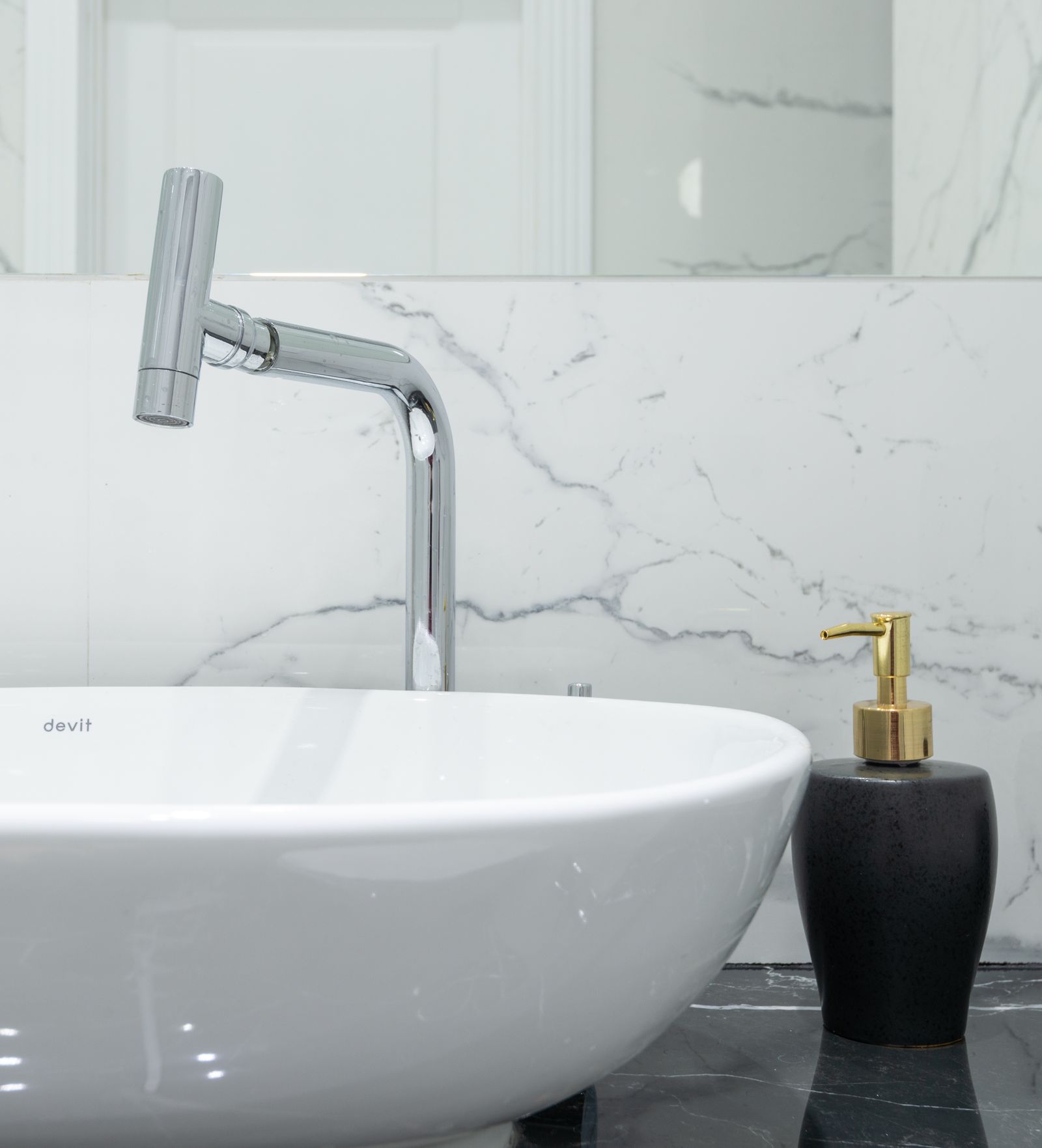 Bathroom sink and faucet